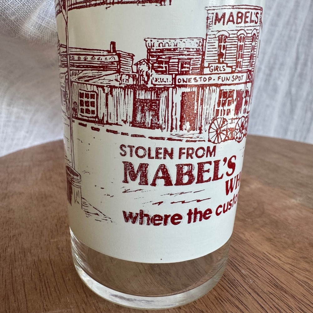 VTG 1976 Mabels Whorehouse Las Vegas Novelty Barware Drinking Juice Glass 5in - Picture 5 of 9